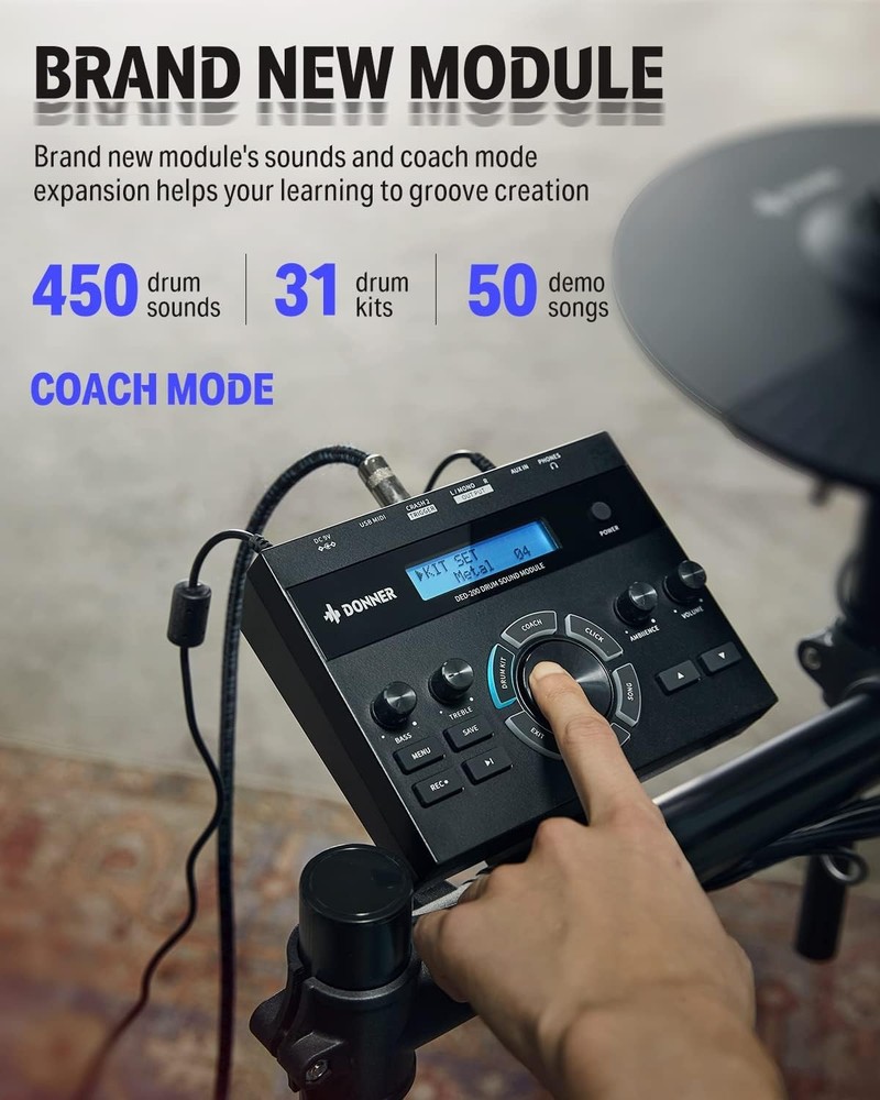 Electric Drum Kit with Mesh Pads