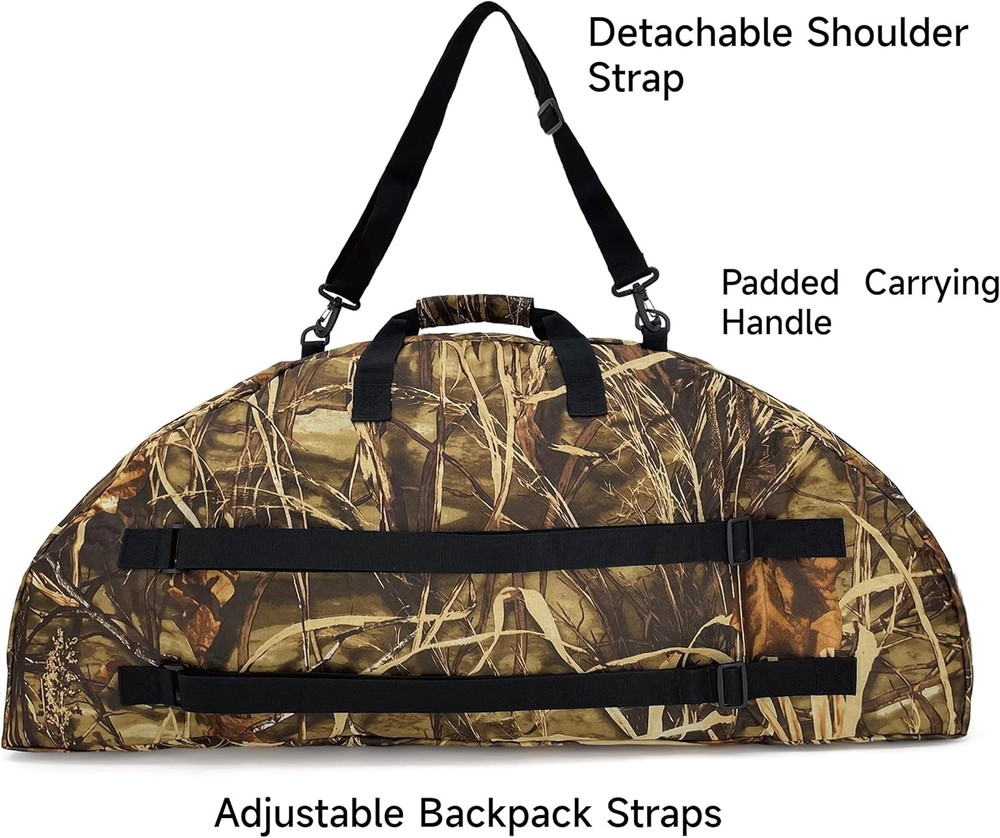 Tactical Bow Case for Recurve Archery with Pouch and Adjustable Straps
