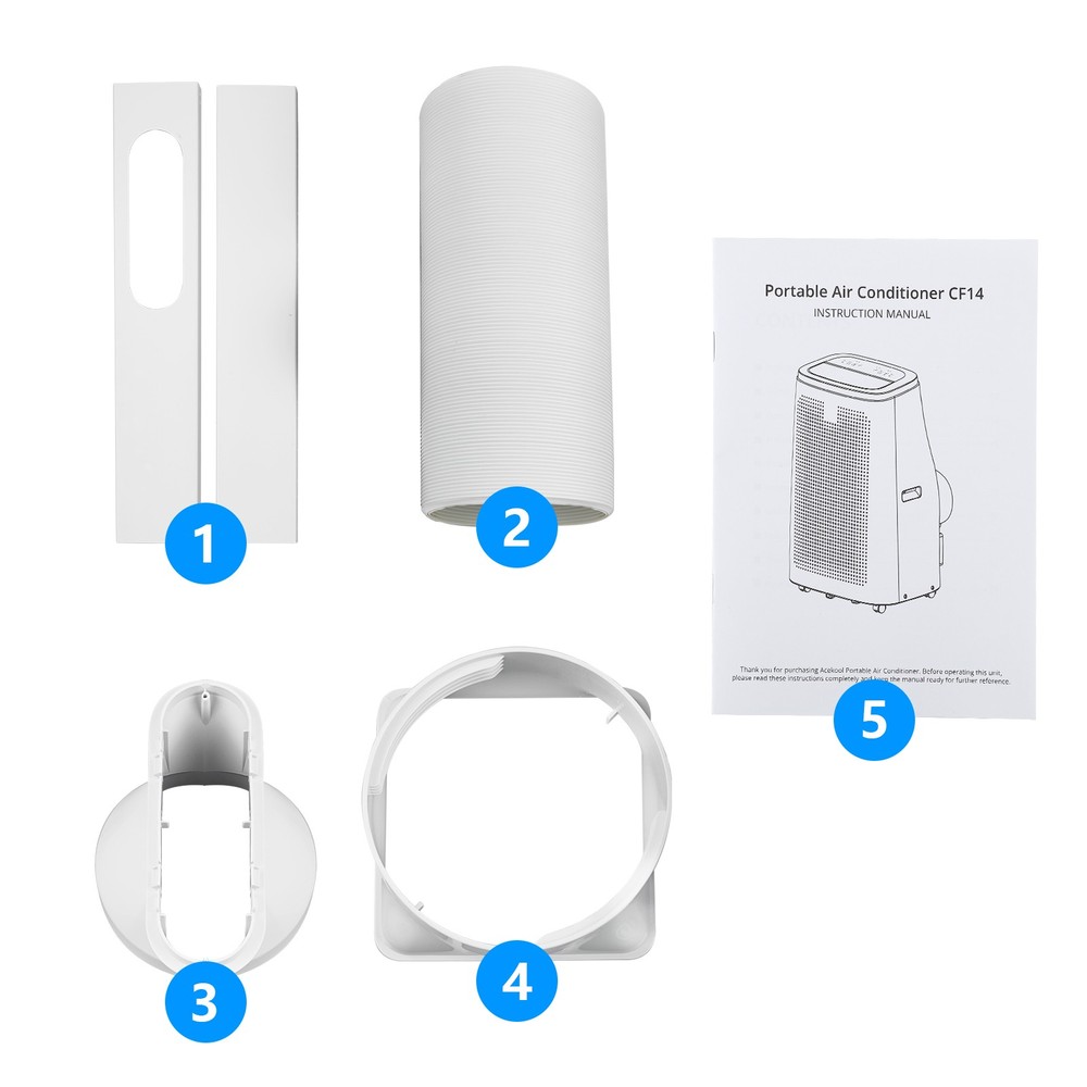 Powerful 14000 BTU Portable Air Conditioner Quiet Energy-Efficient 24H Timer