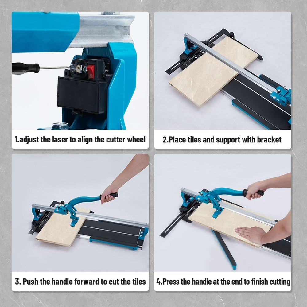 24" Manual Tile Cutter Cutting Machine Infrared Positioning Precise Tile Cutter