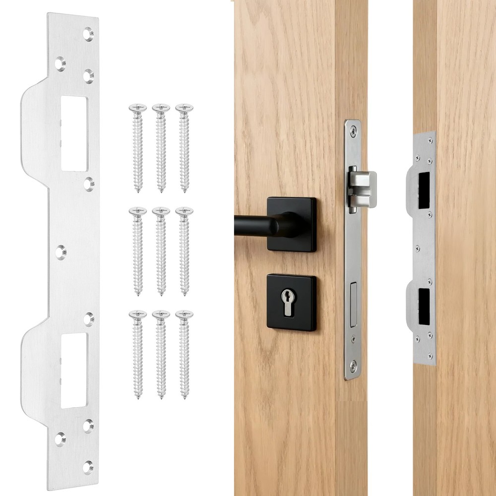 11" x 2 5/16" Silver Security Door Lock Plate