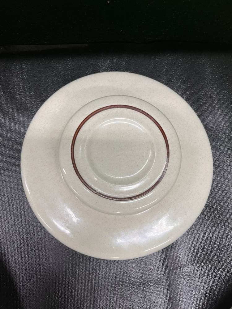 Chartreuse Ceramic Platter Set Brown Band Beige, Brown 3-Piece