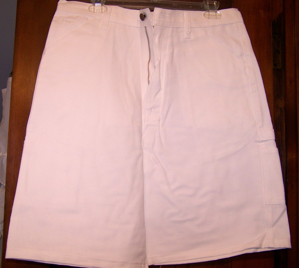 Caboose Men's PAINTER SHORTS - WHITE w/Tool Loop & Extra Pockets - NWT!