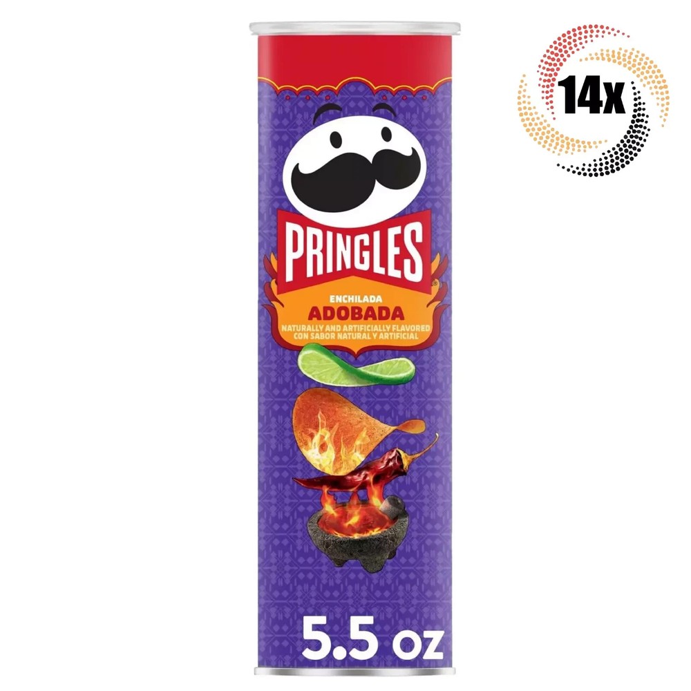 14x Cans Pringles Enchilada Adobada Flavored Potato Crisps Chips - 5.5oz