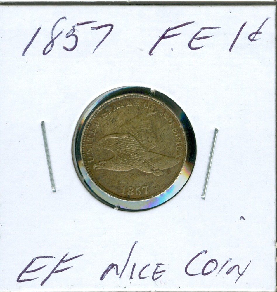 1857 FLYING EAGLE CENT EF XF NICE COIN .