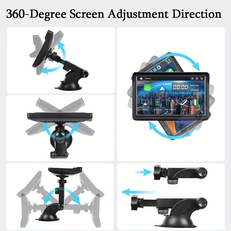 Portable Car Stereo Wireless Carplay Android Auto 7" Touchscreen MP5 PLAYER