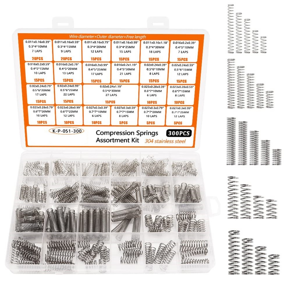 Compression Springs Kit 300 Pcs in 23 Sizes Perfect for Tools and Electronics