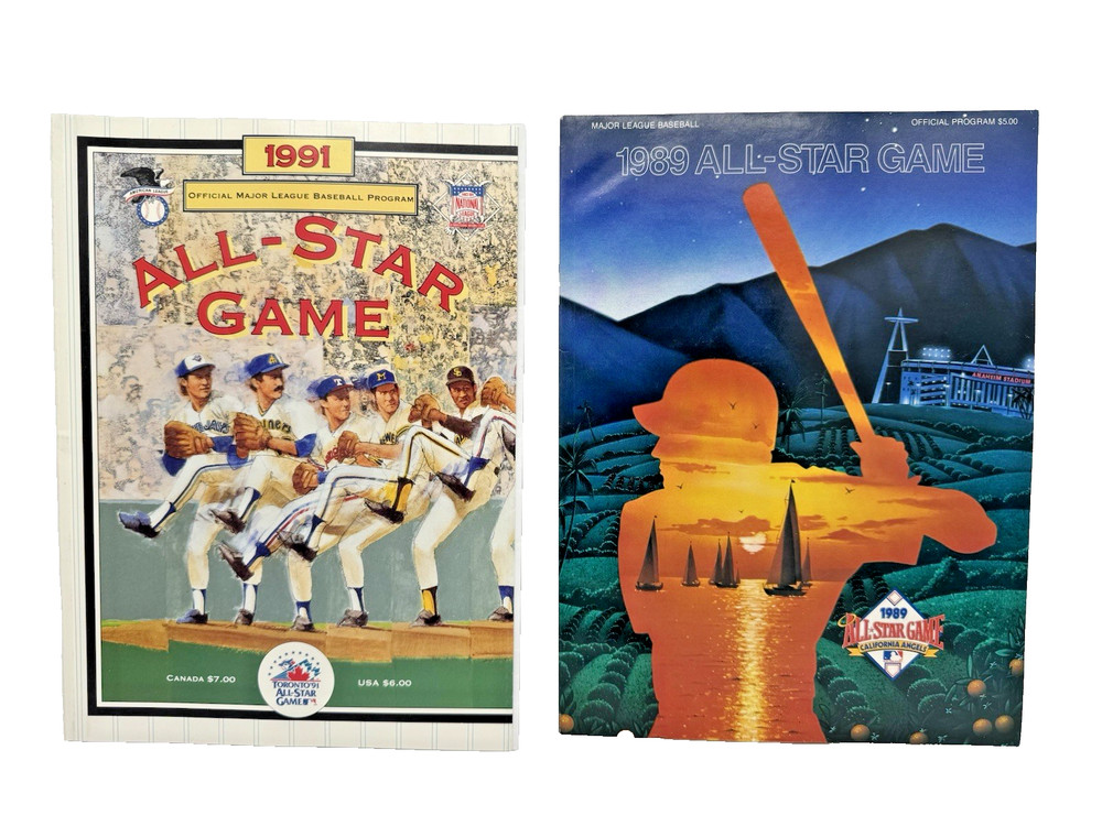 1989 & 1991 MLB All-Star Game Official Programs Vintage Baseball Lot