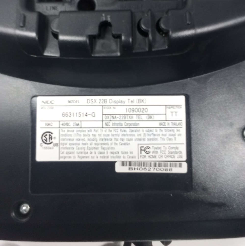 NEC DSX 22B Backlit Digital Phone - Black