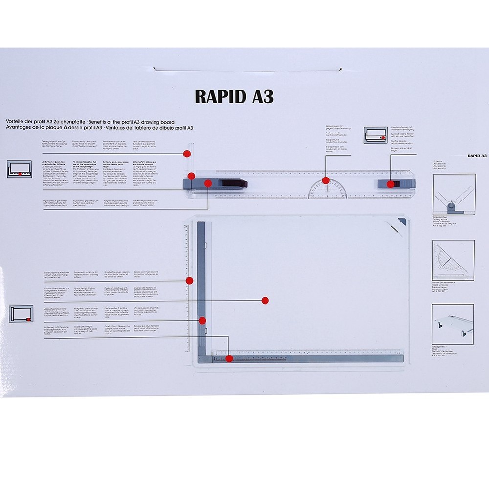Multifunctional A3 Drawing Board Table With Adjustable Angle Rulers