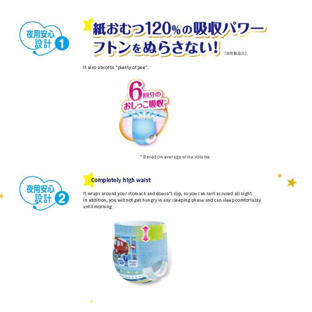 Oyasumiman Overnight Pull-Ups, Pants Type, Super Absorbent, Various Sizes