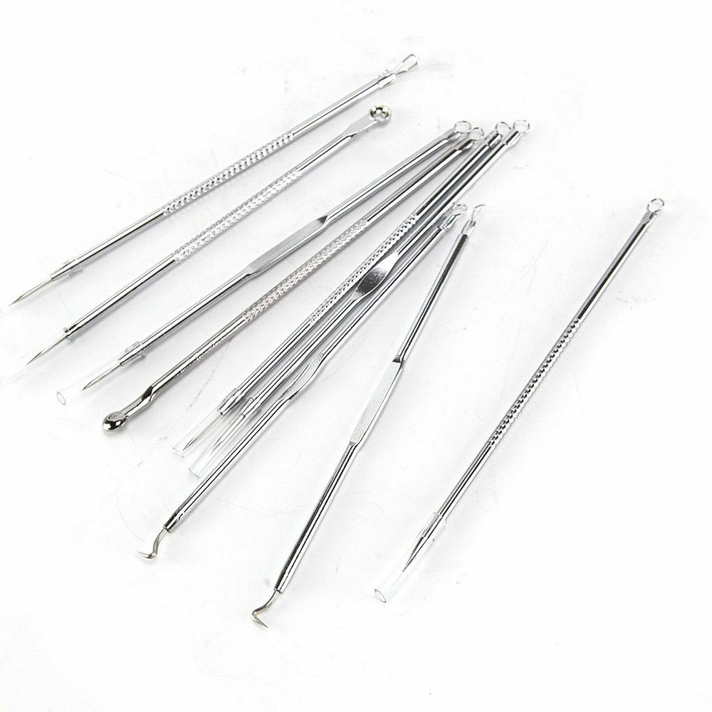9pcs Blackhead Acne Comedone Pimple Blemish Extractor Remover Tool Kit Set