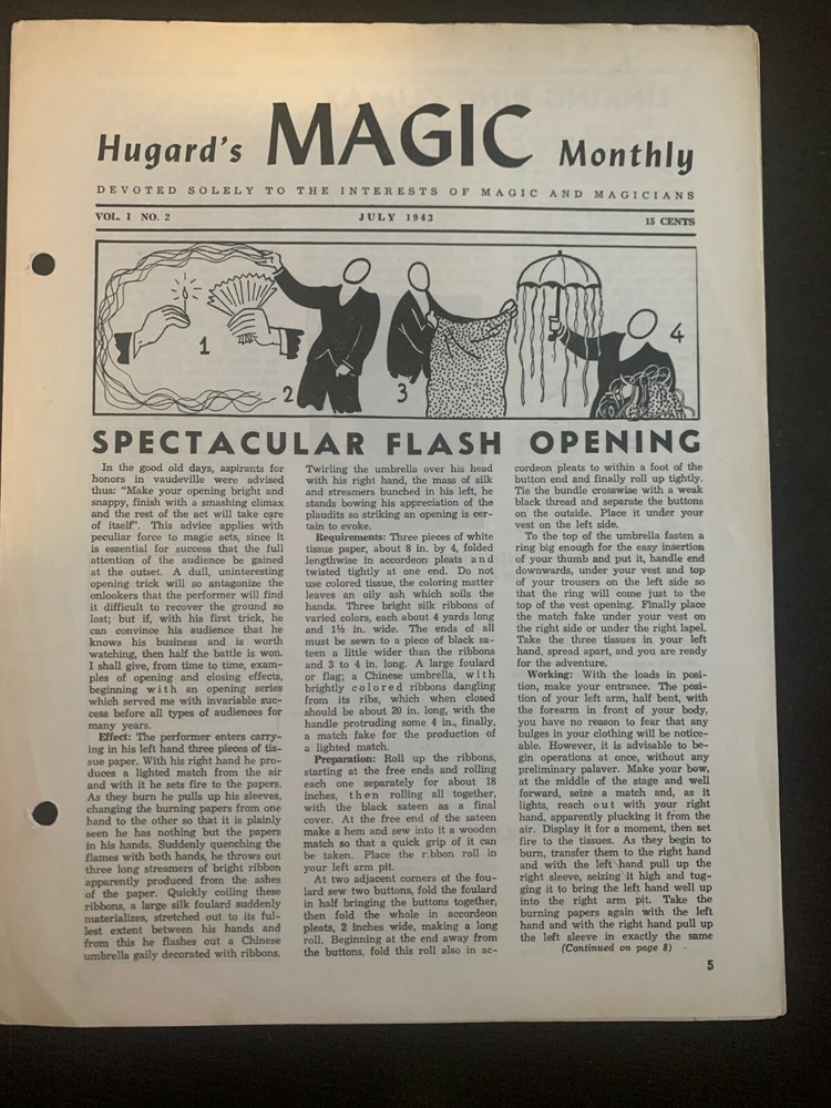 HUGARD'S MAGIC MONTHLY - ORIGINAL Individual, single Issues