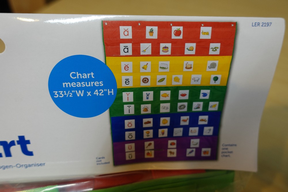 Learning Resources Rainbow Pocket Chart, 42 L x 33-1/2 W in, Multi-color