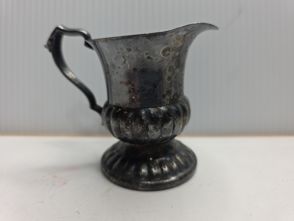 Antique CANTERBURY SILVER PLATE CREAMER PITCHER 3"