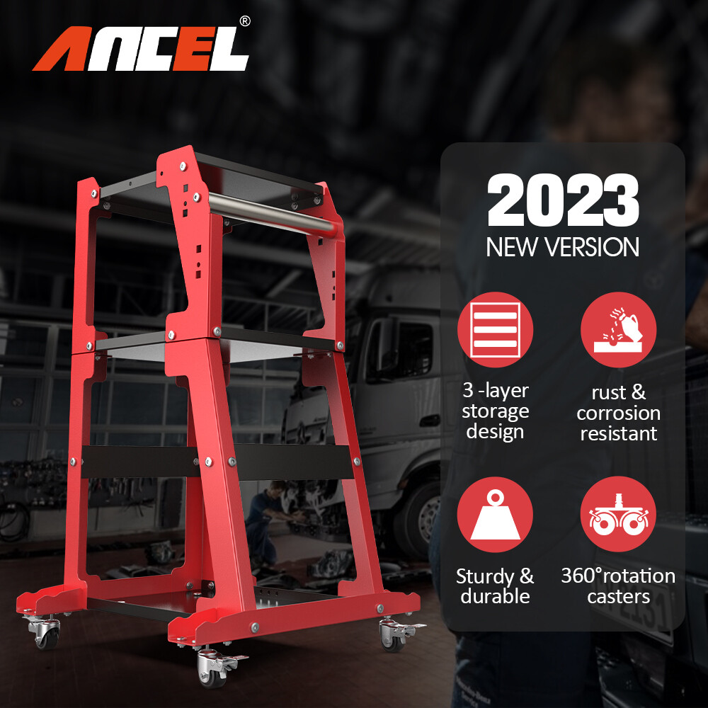 ANCEL Workshop Tool Cart on Wheels 3 Tier Rolling Tool Cart General Tool Car