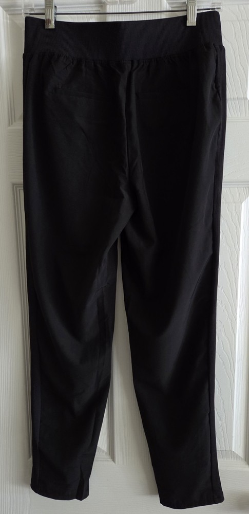 RBX Size S/P Active Ribbed Side Ankle Pants Black Pockets