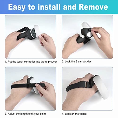 Controller Grip for Oculus Quest 2 Accessories Grips Cover for VR Touch Black