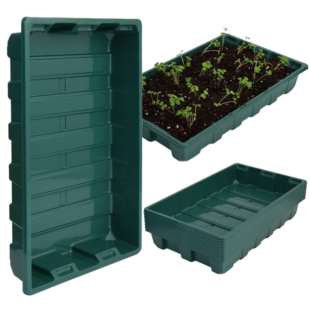 10 Pack Starter Tray Reusable Plastic Plant Seedling Starter Trays Thickened ...