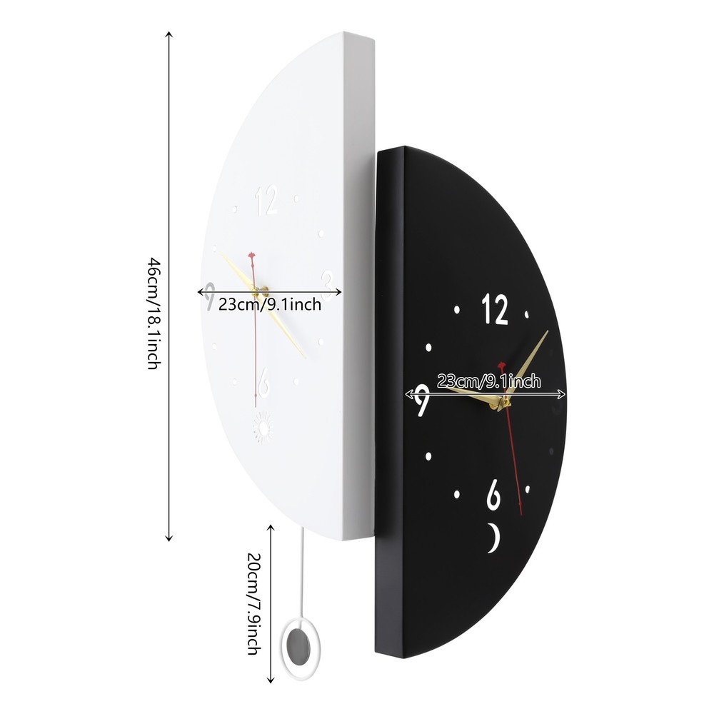 Modern Wall Clock Decoration, Double-sided Corner Wall Clock, Battery Powered