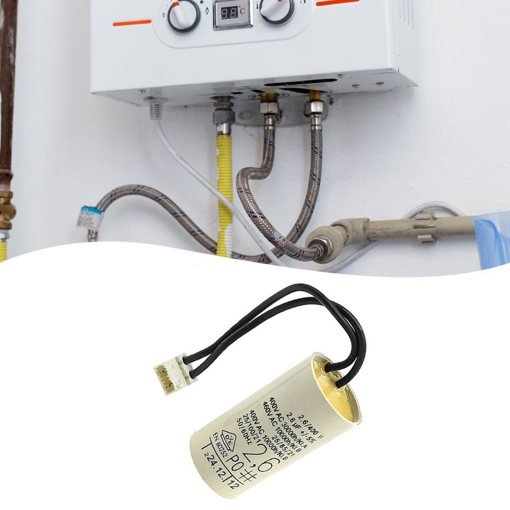 2.6uF Capacitor for Boiler Circulation Pump Replacement with Connector