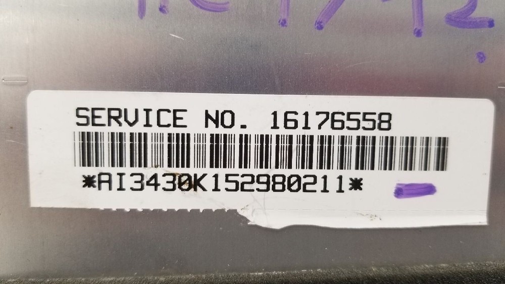 96 CHEVY CORVETTE C4 SRS CONTROL MODULE 16176558