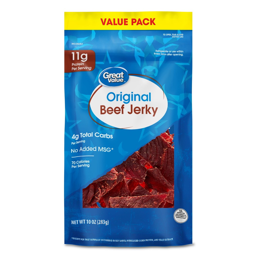 (2 pack) Great Value Original Beef Jerky Value Pack, 10 oz