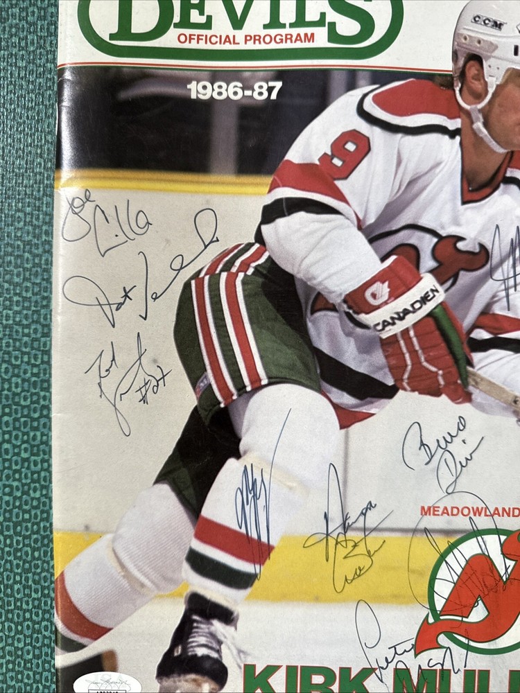 New Jersey Devils Program 1986/87 SIGNED By 7 Devils Players - JSA Certified