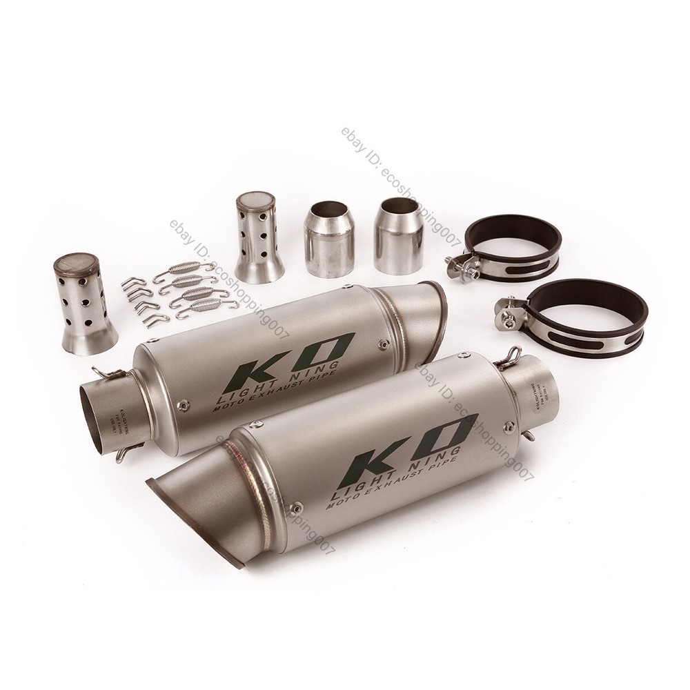 Universal Motorcycle Exhaust Pipe Tail Muffler Escape DB Killer 51mm Left Right