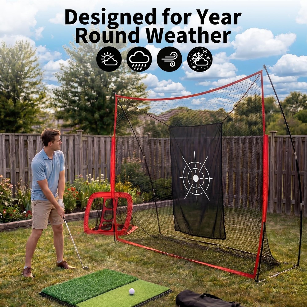 Golf Practice Net Golf Hitting Aid Training Chipping w/ Target Backyard Outdoor