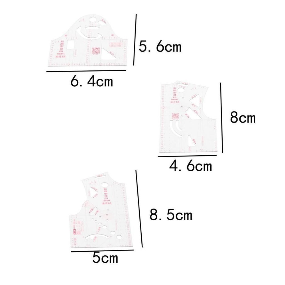 3pcs/set 1:5 Cloth Design Ruler Template Clothing Prototype Ruler Tool