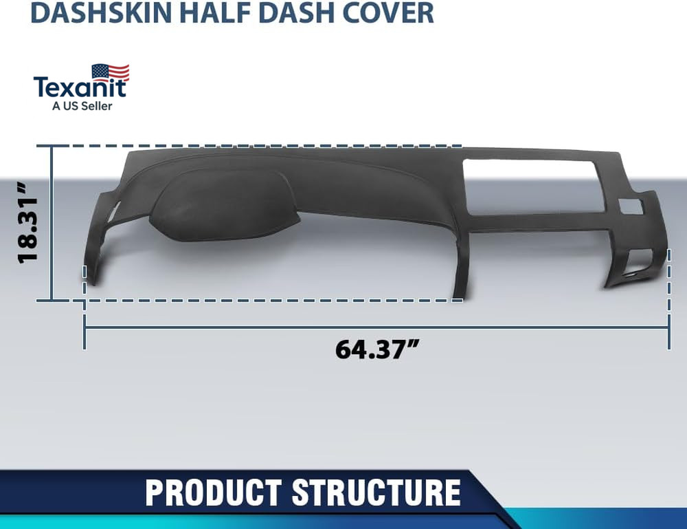 TPE Dash Cover Dashboard Panel Compatible with Chevy Silverado/Gmc Sierra 2007 2