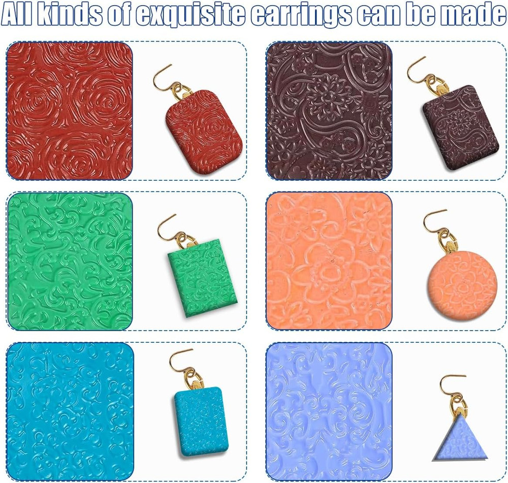 24 Pcs Polymer Clay Texture Sheets Boho Embossing Texture Sheet 17 X 25 Clay Tex