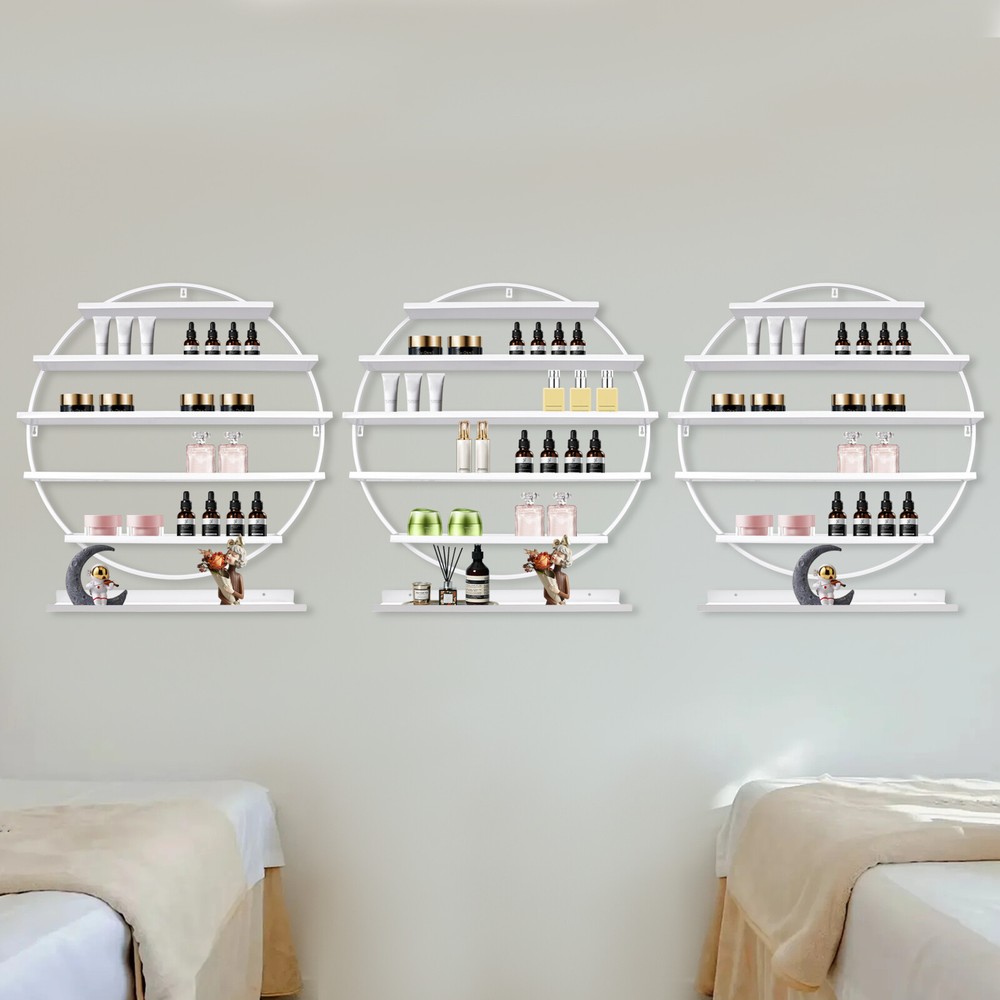 Wall Mounted Round Shape Nail Polish Storage Rack, Holder Display Stand for Nail