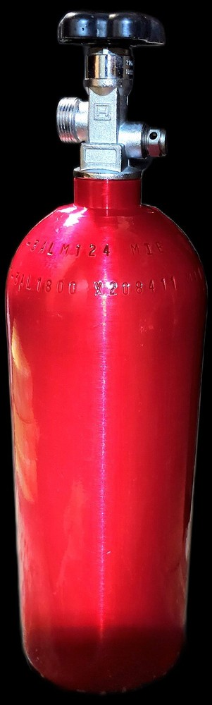 Red Brushed Aluminum Cylinder 1800psi Max