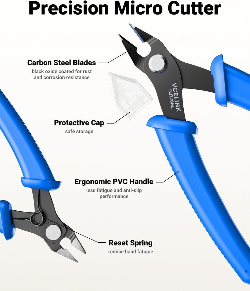 5-Inch Precision Flush Wire Cutter for Jewelry & Electronics