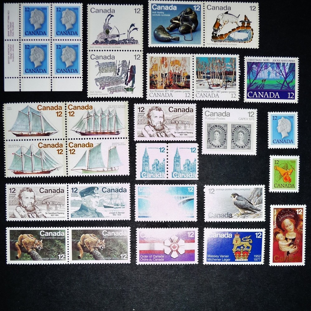 30 Canada 12 Cent Stamps, 25 Different