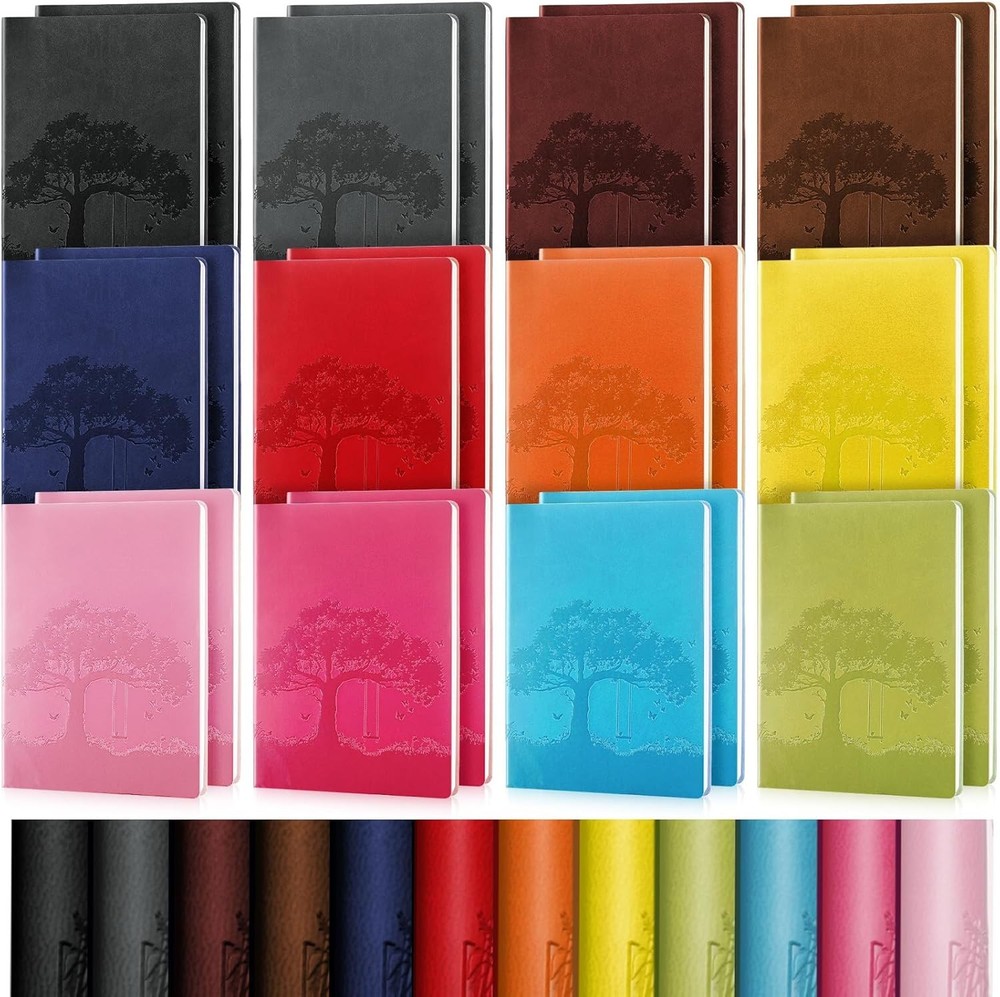 A6 PU Leather Journals Notebook Bulk Colorful Tree Life Lined