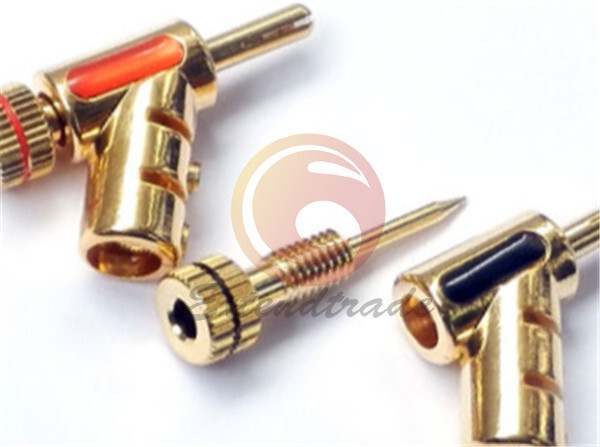 2pcs new Gold Screw Locking Speaker Cable Banana Connector Plug