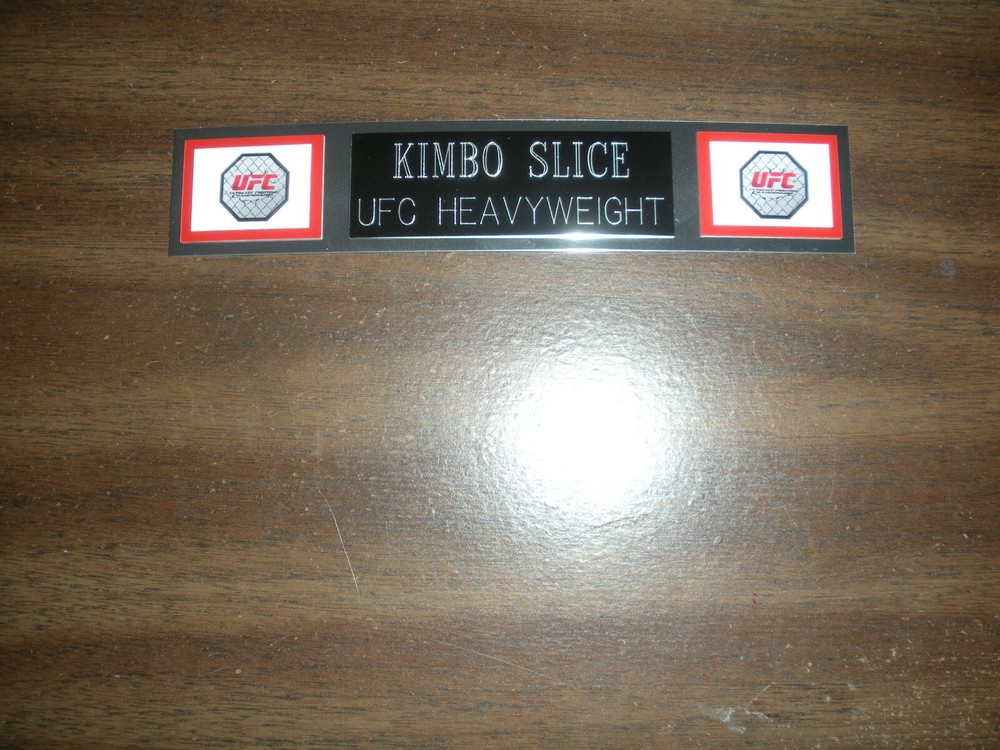 KIMBO SLICE (UFC) NAMEPLATE FOR SIGNED TRUNKS DISPLAY/PHOTO/PLAQUE