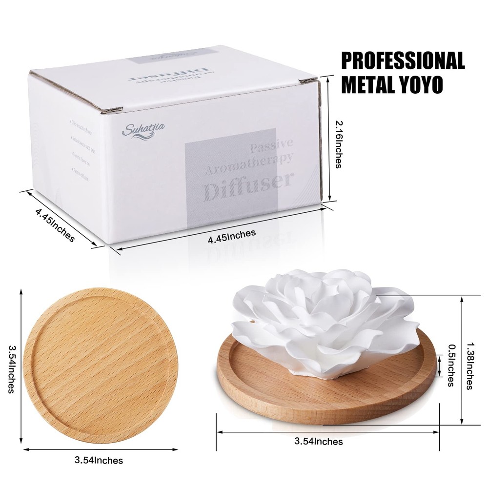 Passive Essential Oil Diffuser,Aromatherapy Mini Ceramic Roses