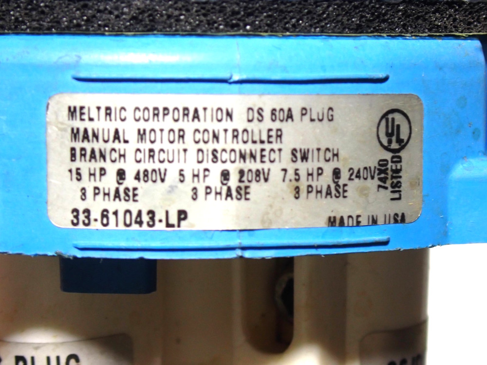 MELTRIC DS6A RECEPTACLE USED