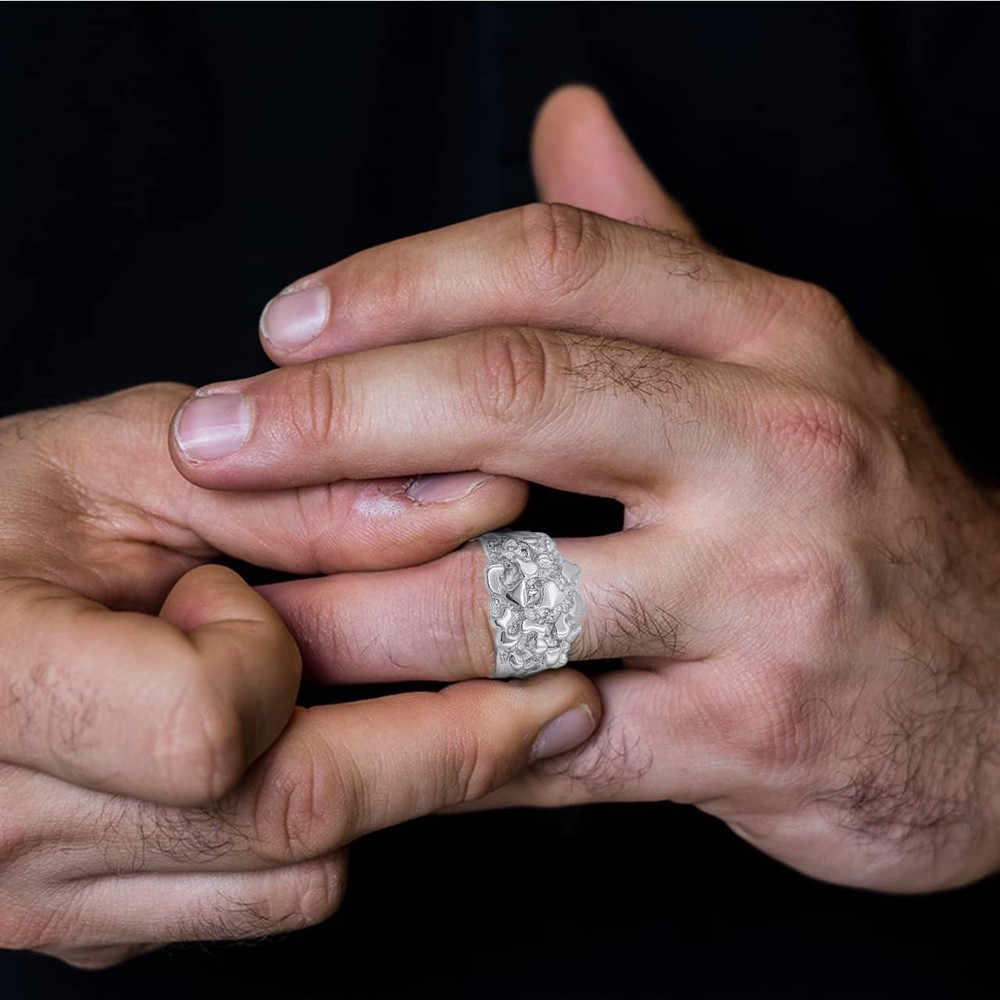 .925 Sterling Silver Nugget Ring