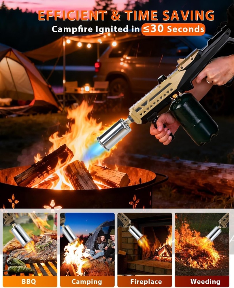 Powerful Propane Torch Gun, Flame Thrower Gun & Efficient Ignition, Kitchen T...