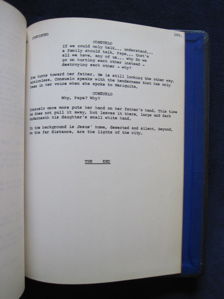 ORIGINAL SCRIPT - CHILDREN OF SANCHEZ - PRESENTATION GIFT FROM THE DIRECTOR