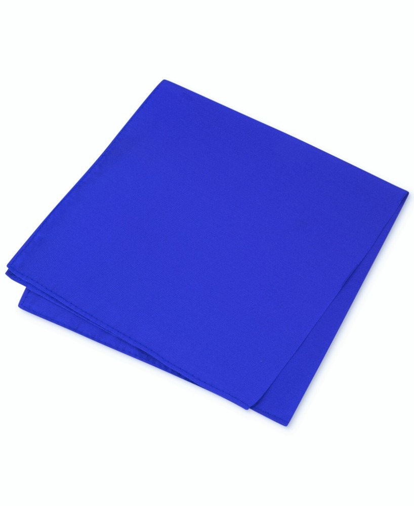 Club Room Men's Blue Simple Solid 100% Silk Pocket Square, ONE SIZE