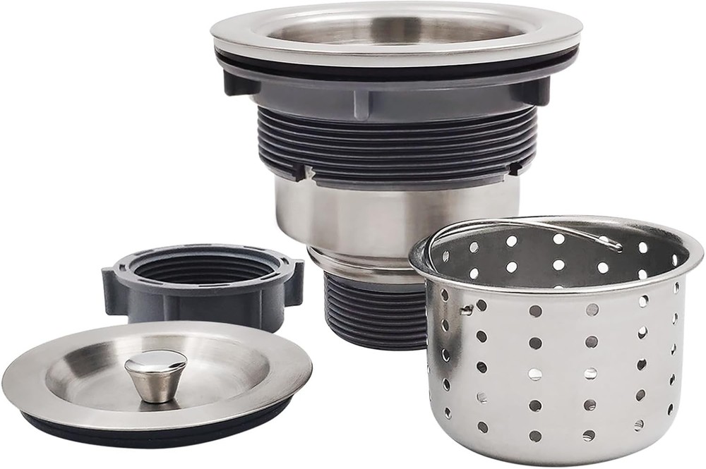 3-1/2-Inch Kitchen Sink Drain Strainer Assembly Kit,  Deep Waste