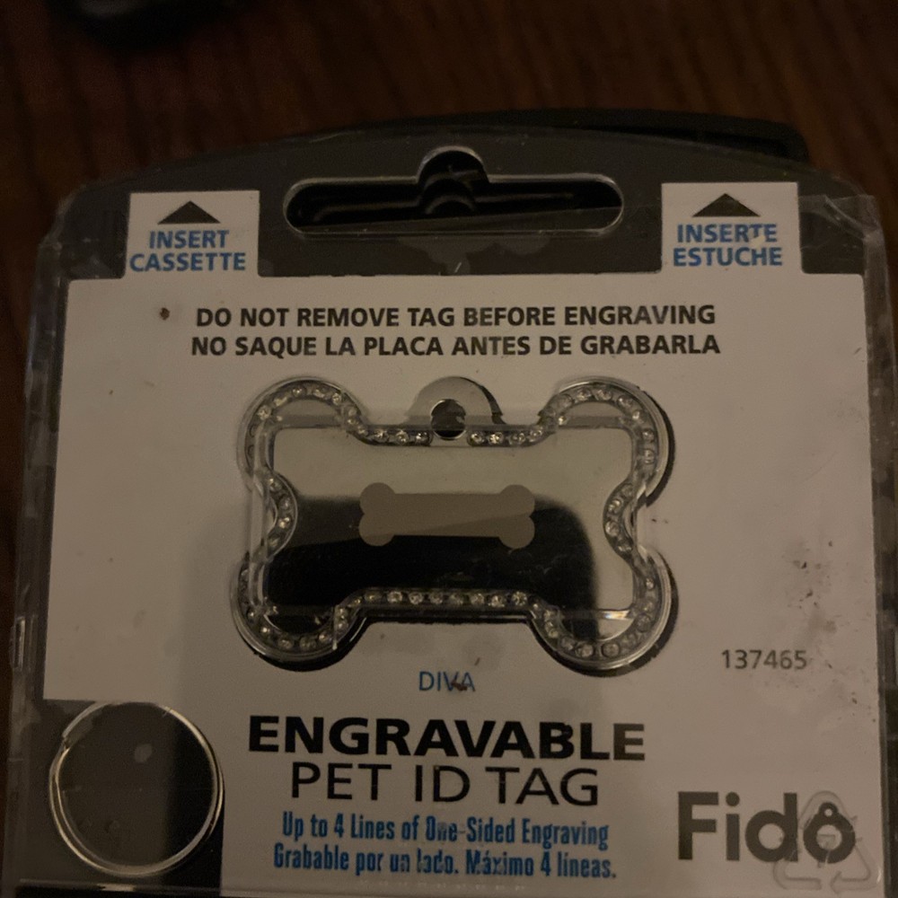 Fido Engrave Pet ID Tag Diva Bone