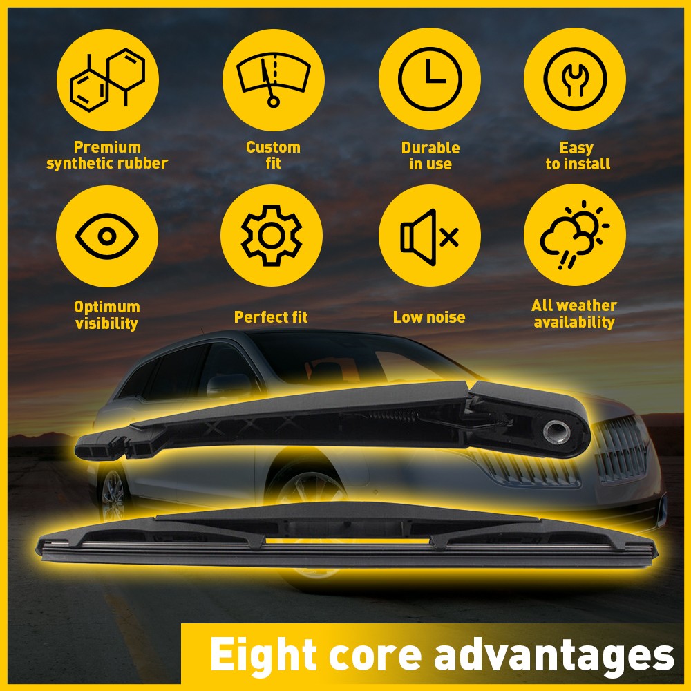 Rear Windshield Arm Wiper  Blade Set Replacement Fits For 2009-2019 Ford Flex