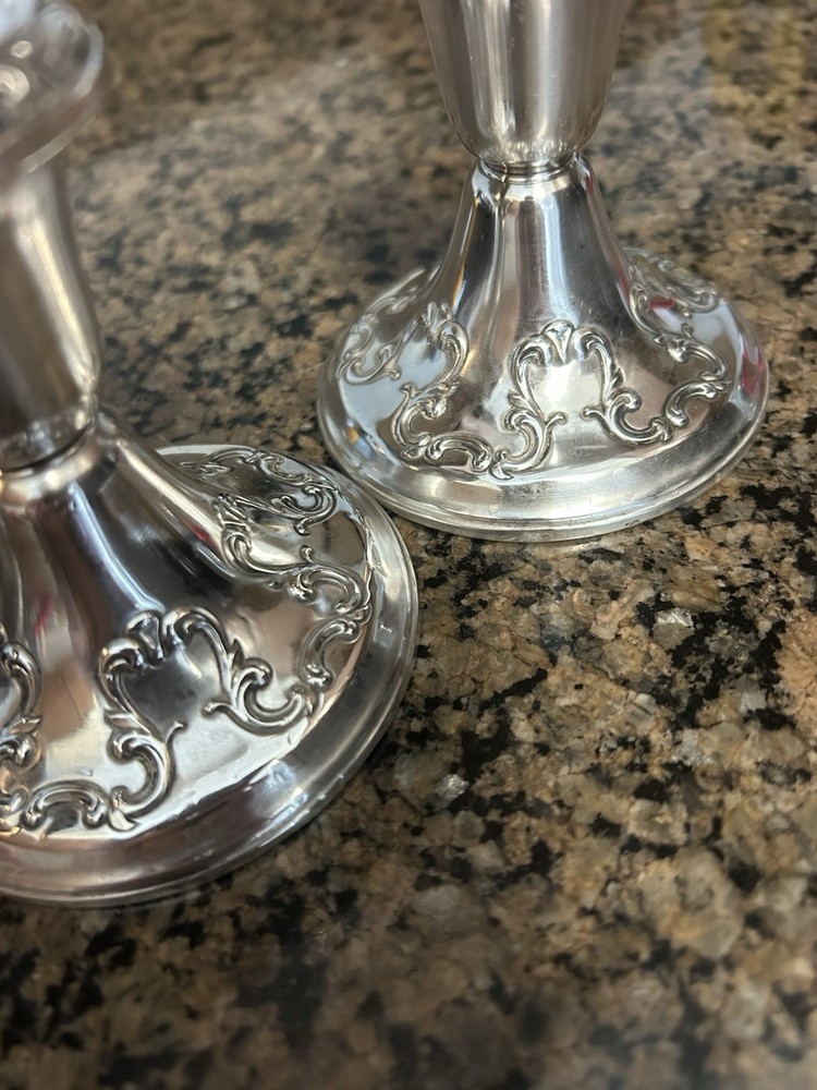 Gorham Weighted Sterling Chantilly Candlesticks #1411